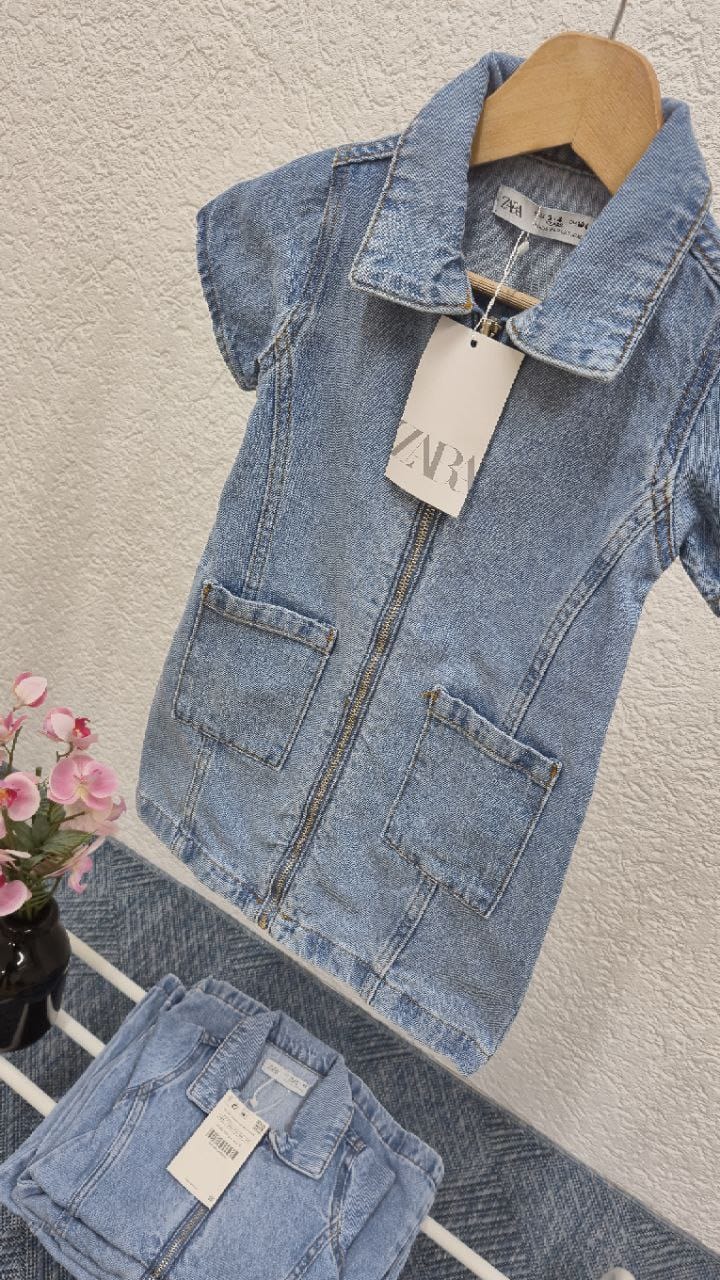 Girls Denim Dress -Light blue Jeans image 2