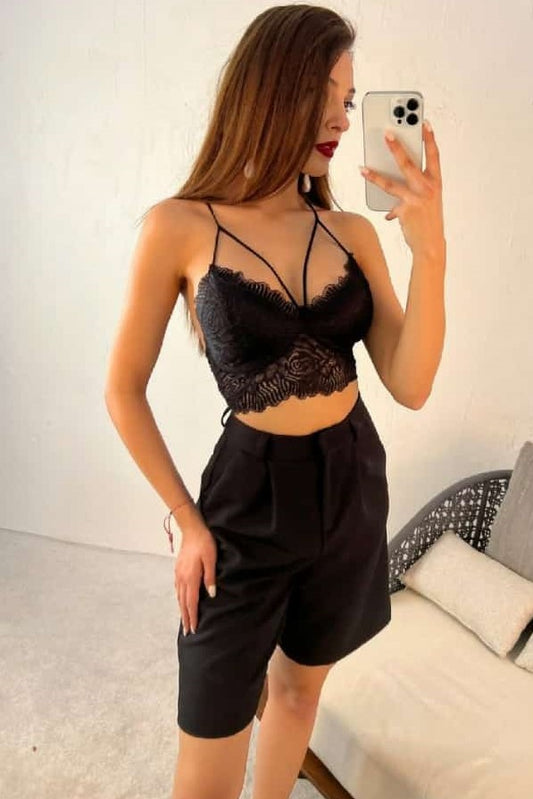 Slant Pocket Wide Leg Shorts - Bermuda image 0
