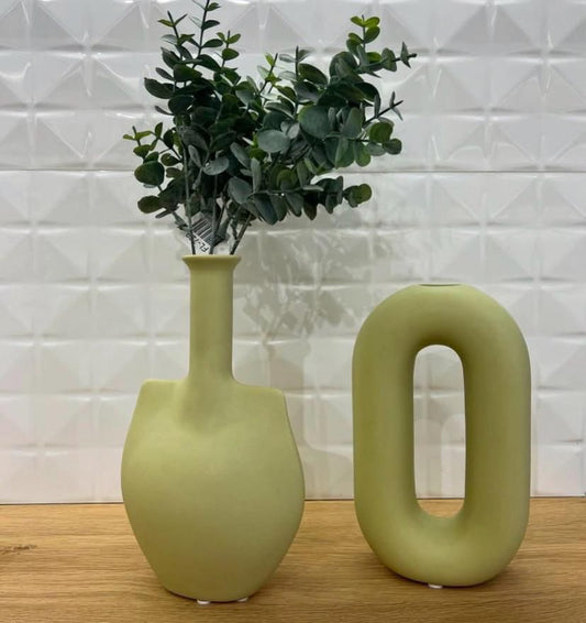 Modern Decorative Green Vases Set image 0