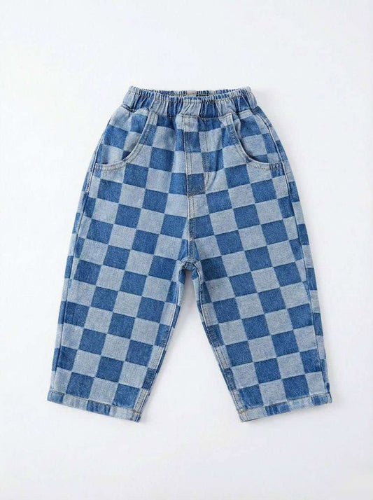 Kids' Checkerboard Denim Jeans