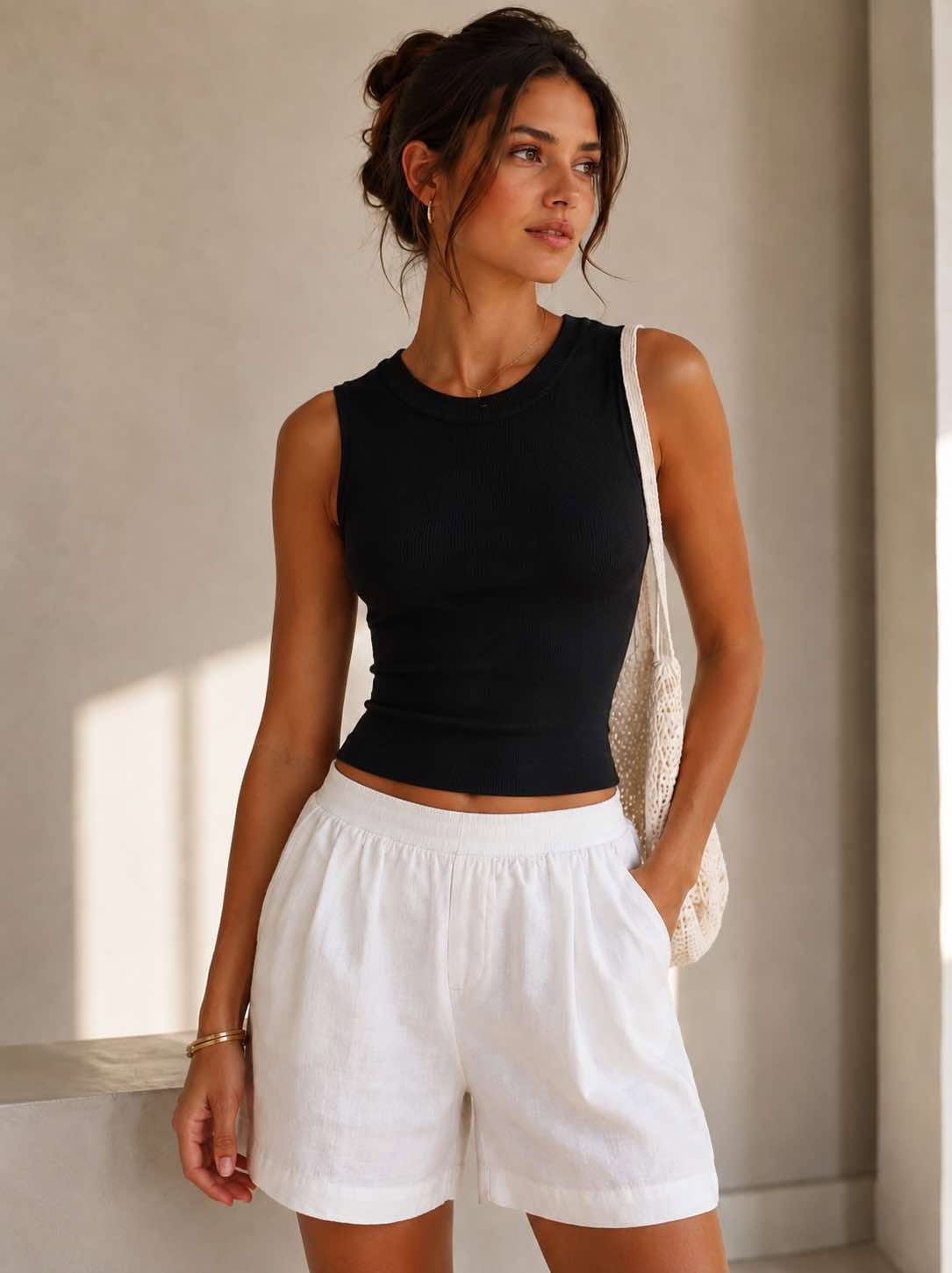 Black Knit like Top