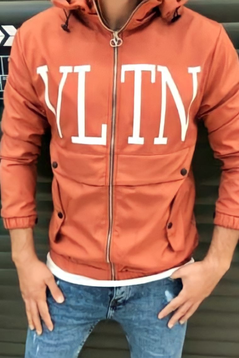 Orange Zip Up Hooded Jacket image 0