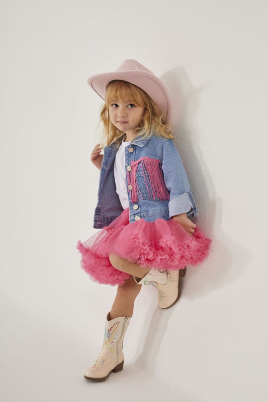 Girls Set Jeans Jacket and Tutu Skirt image 0