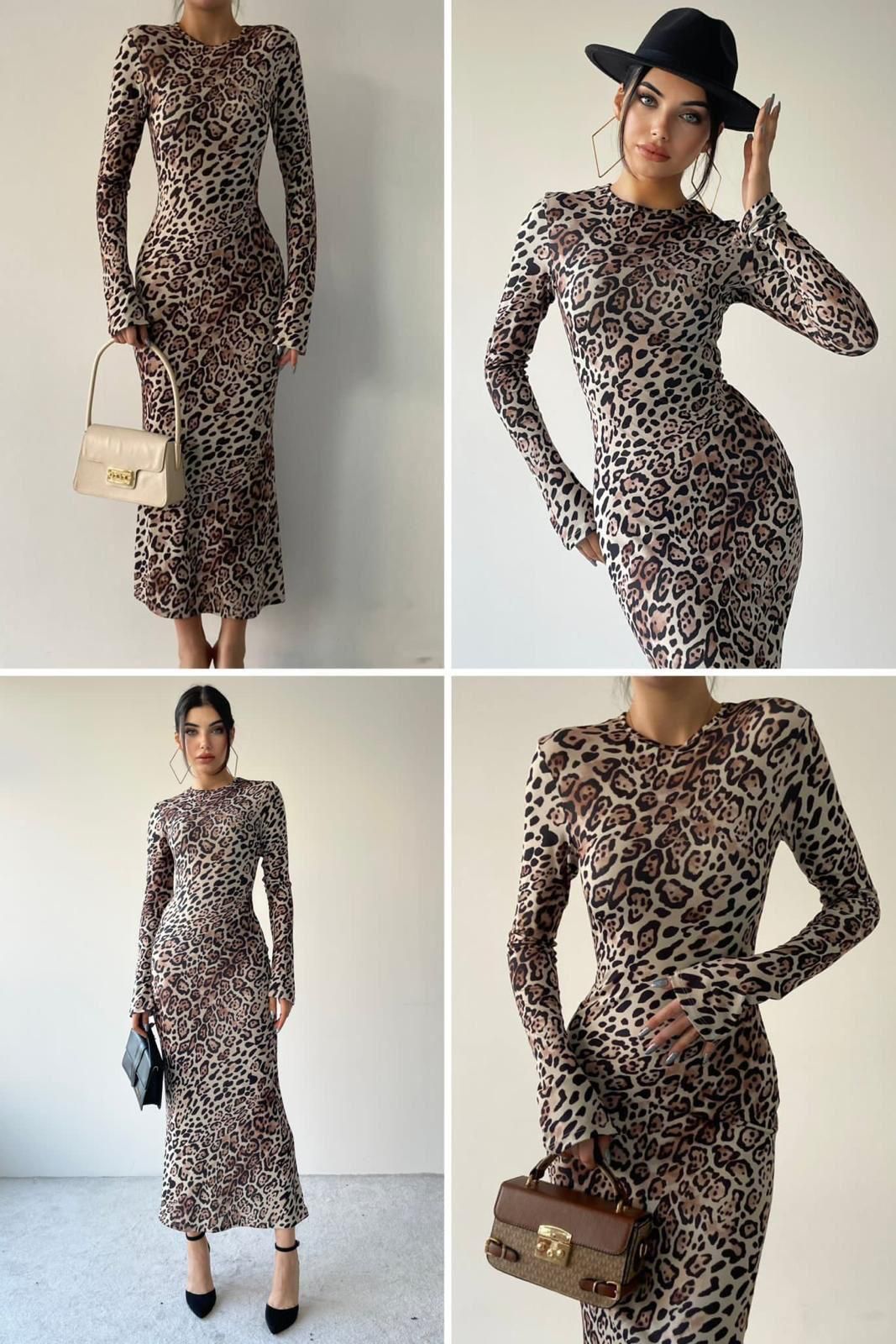Casual Leopard Pencil Dress image 0
