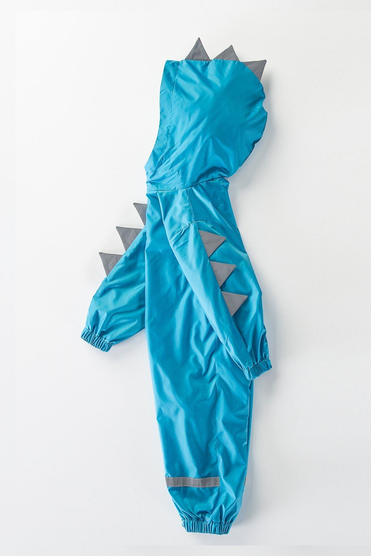 1-5 Years Old Dinosaur Boy Water Repellent Raincoat Overalls - Petrol Blue image 1