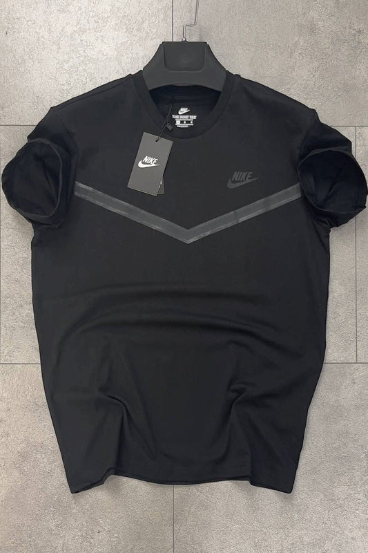 Mesh Panel T-Shirt- Black image 0