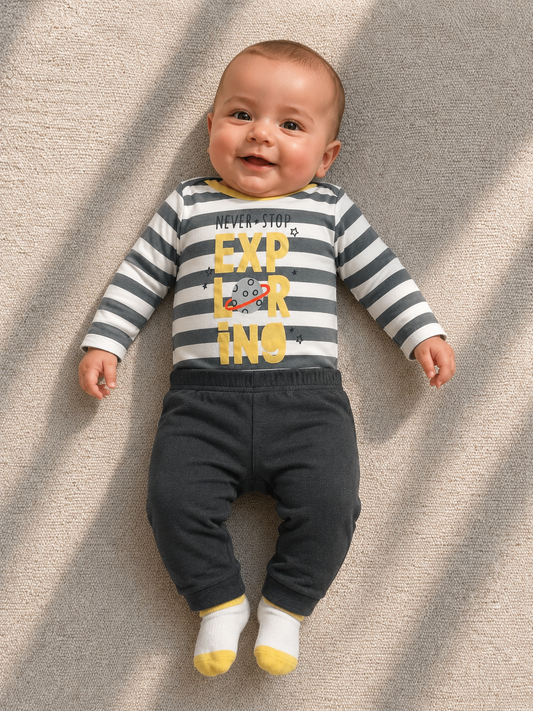 Baby Boy Set - body + pants + socks