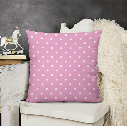 Dotted white pink pillow image 0