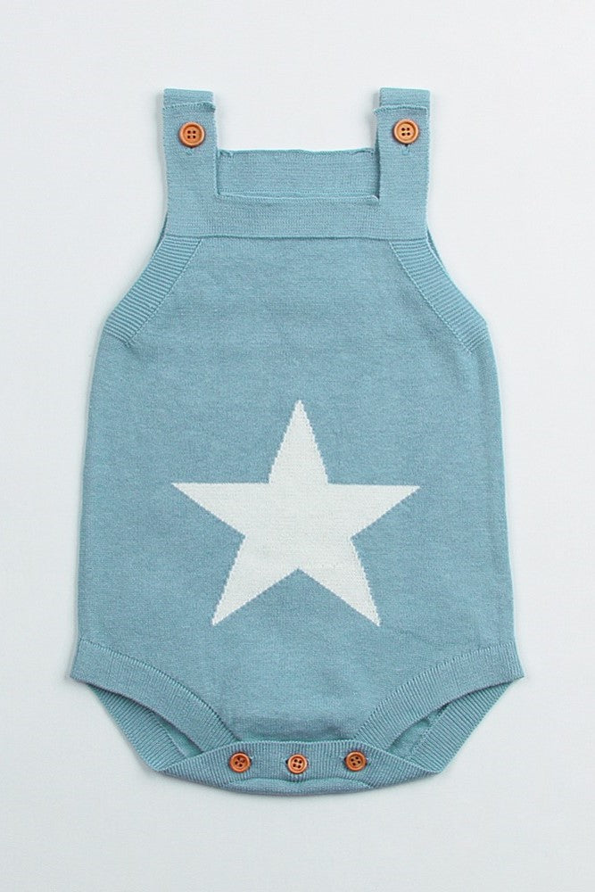 Star Crohet Bodysuit- Blue image 0