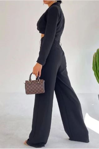 Twist Collar Waist Cut Out Jumpsuit image 1