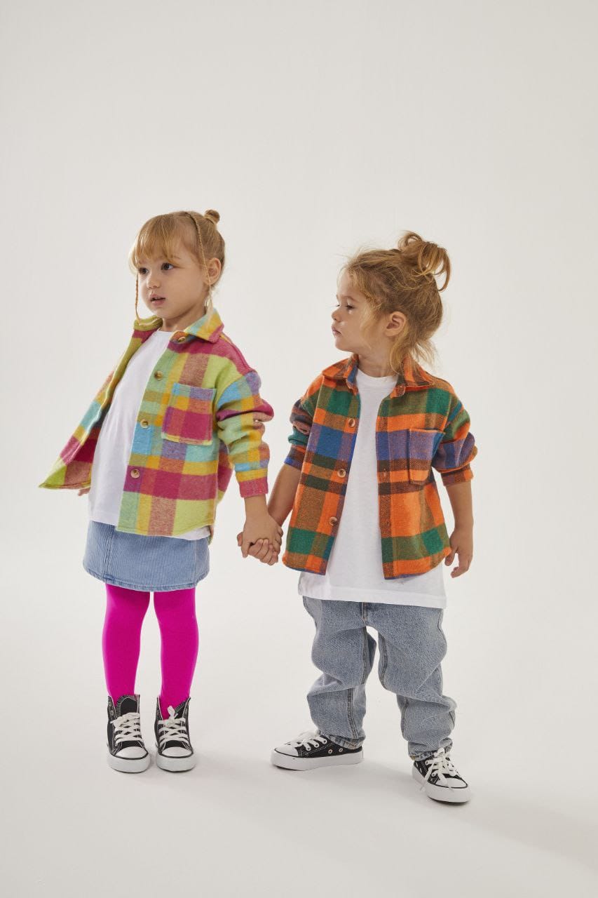 Girls Set Jeans Skirt and Colored Shirt image 1