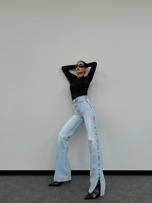 Light Denim Jeans - Side holes image 0