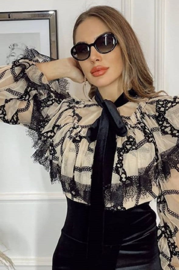 Split Ruffle Top Velvet Bottom Dress image 1