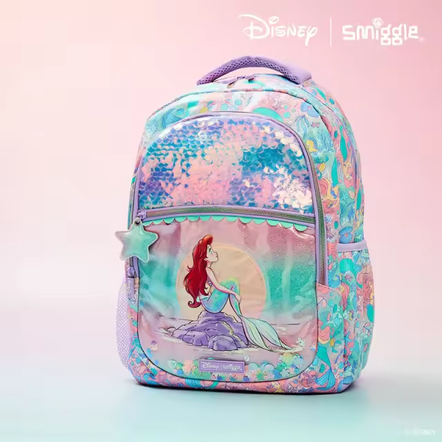 Smiggle Disney Mermaid print sequin backpack 42cm