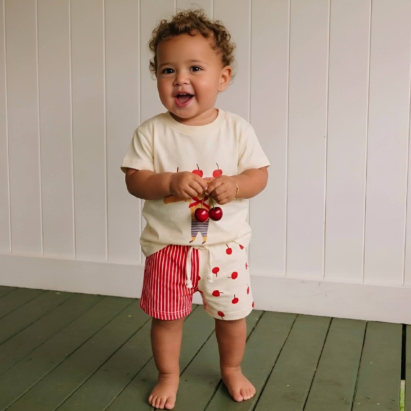 Baby & Toddler Girls' 2-piece "Sweet" Cake Graphic T-shirt and Shorts