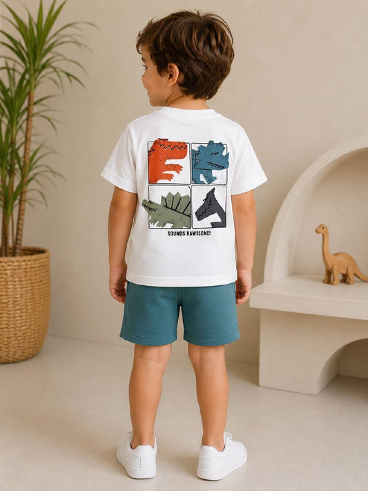 Dinosaur Print Short Sleeve T-Shirt and Matching Shorts