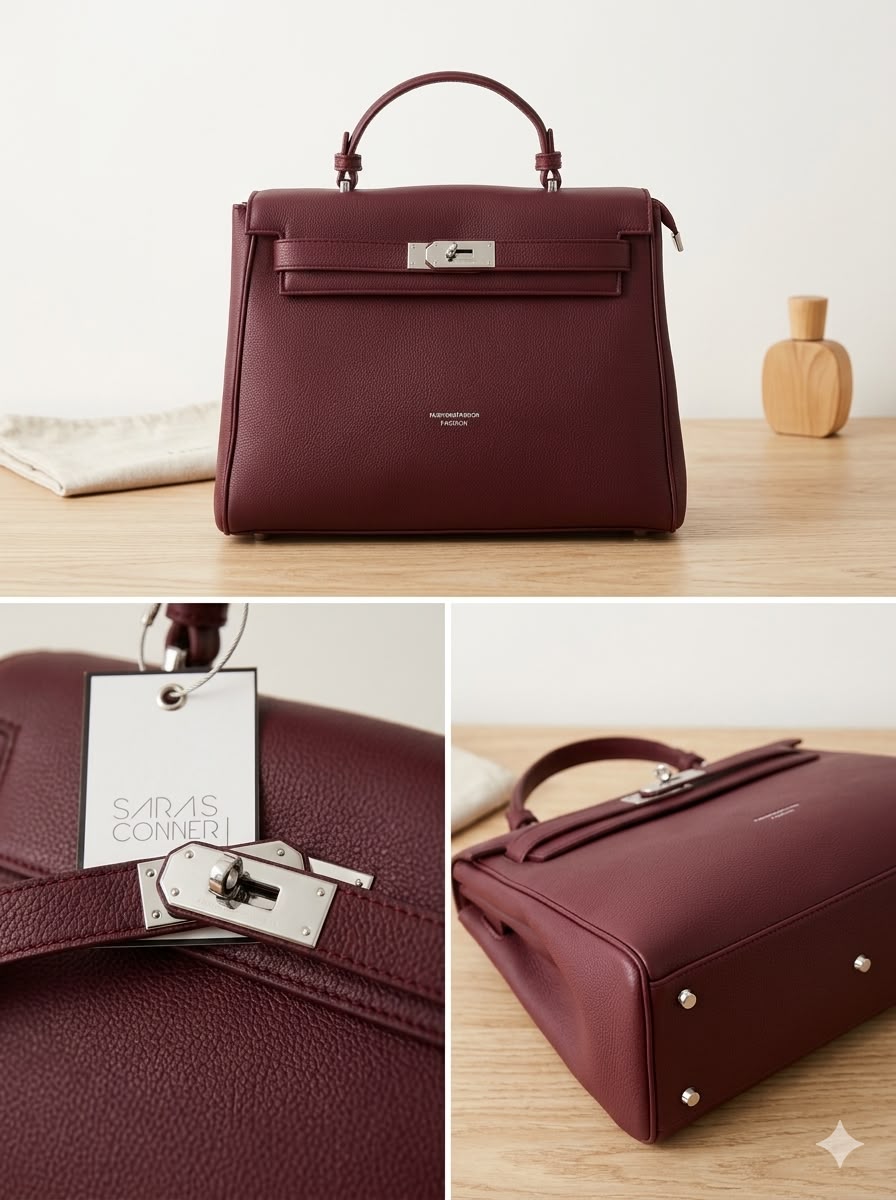 Burgundy Leather Timeless Bag
