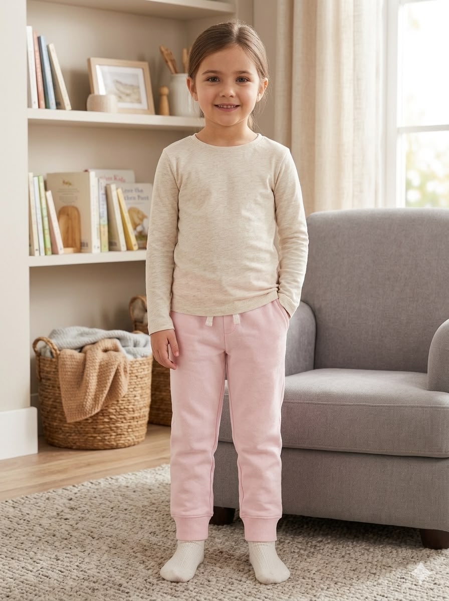 Light Pink Extra Soft Joggers for Kids