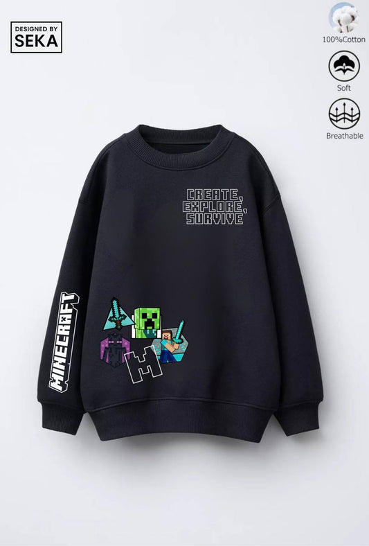 MINECRAFT Sweatshirt for Boys - Cotton 3 thread