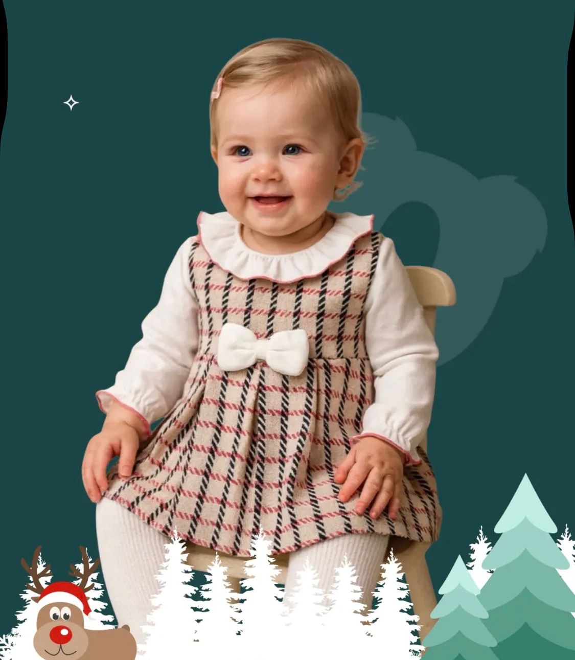 Baby Girl Dress Long Sleeve with Bowtie