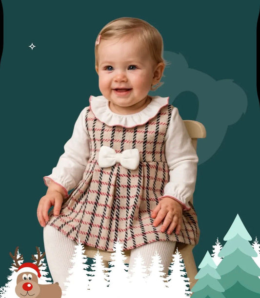 Baby Girl Dress Long Sleeve with Bowtie