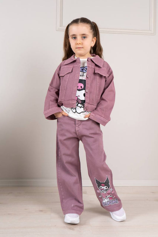 Kuromi 3 Pieces Jeans Set for Girls