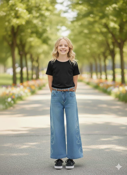Teenage Girls Wide Leg Jeans