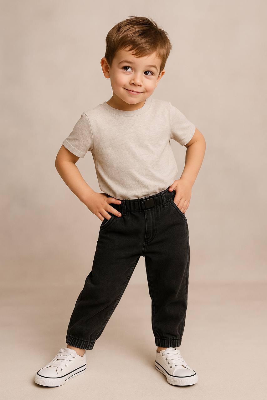 Boys Jeans Denim Joggers Elastic Waist