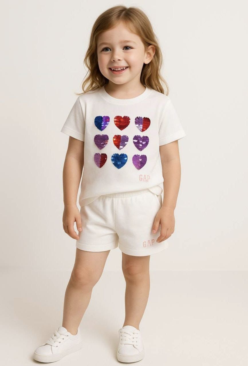 GAP Girls Summer Set with Heart Sequins