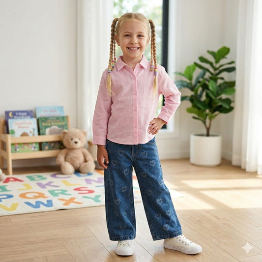 Girls’ Heart Print Jeans