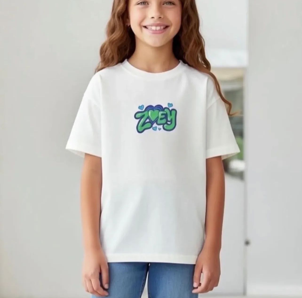 K-Pop Demon Hunters Zoey Character Graphic Oversized White T-shirt