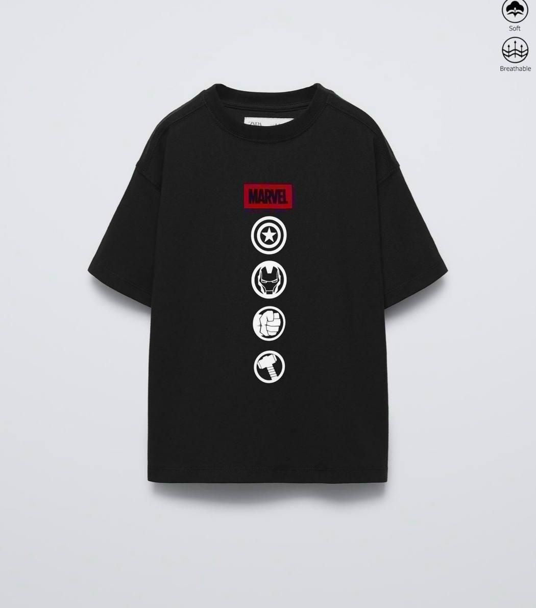 Black Marvel “Icon Stack” Oversized T-shirt
