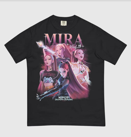 K-Pop Demon Hunters Mira Heartthrob Oversized Dark Gray T-shirt