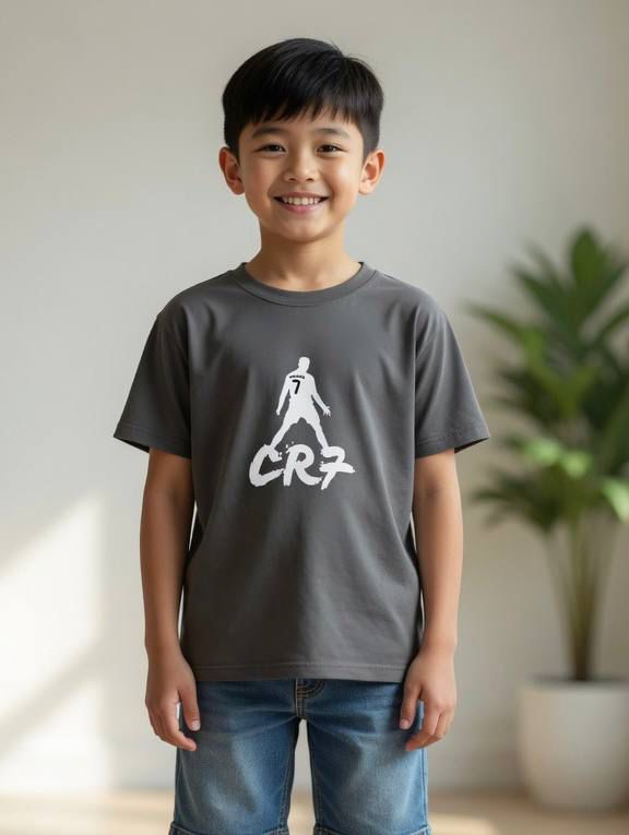 Grey Cristiano Ronaldo Graphic T-shirt