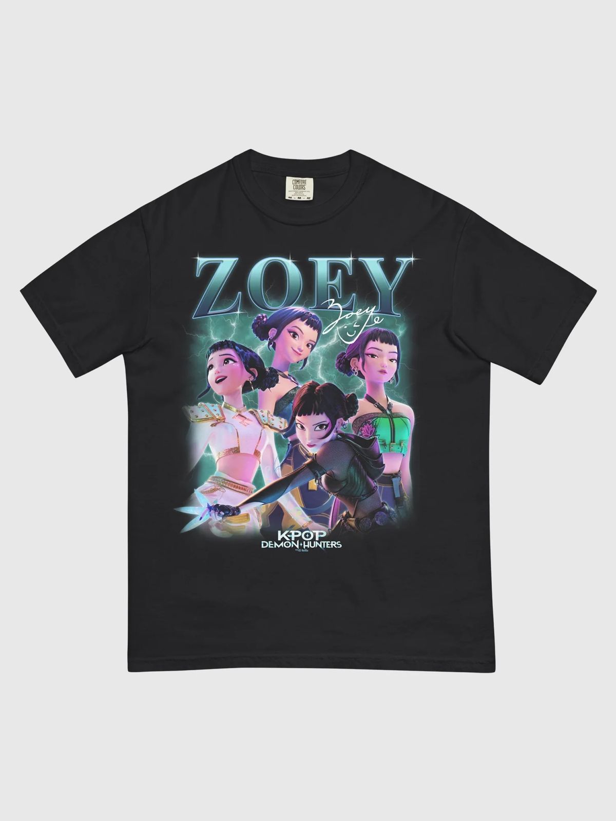 K-Pop Demon Hunters Zoey Oversized Dark Gray T-shirt