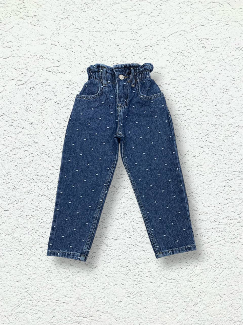 Zara Polka Dot Jeans with Elastic Waist
