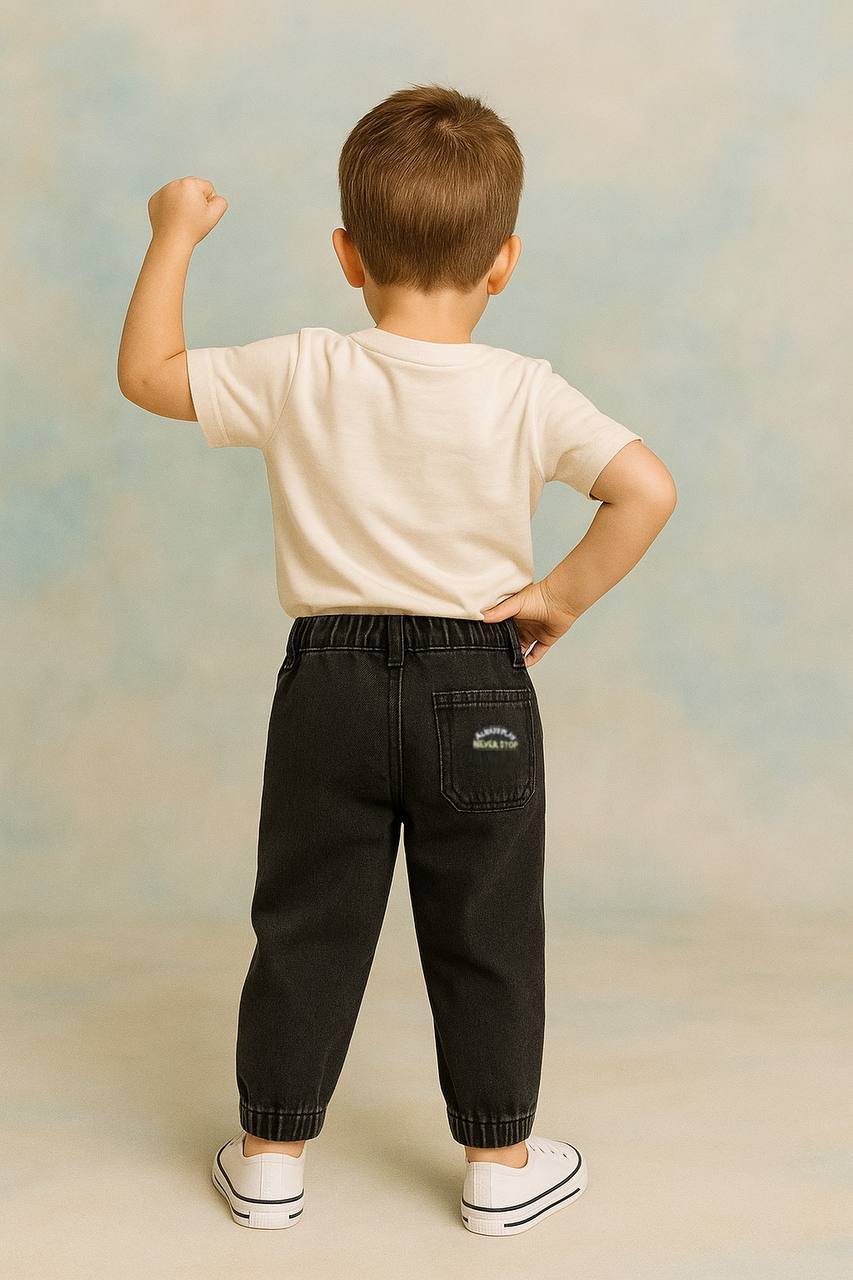 Boys Jeans Denim Joggers Elastic Waist