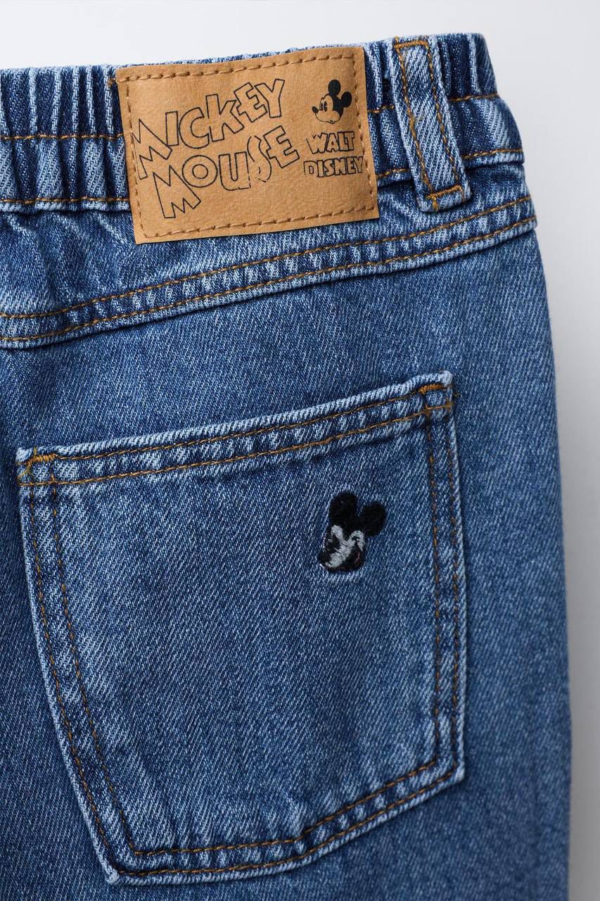 Mickey Mouse and Friends Disney Embroidered Baggy Jeans