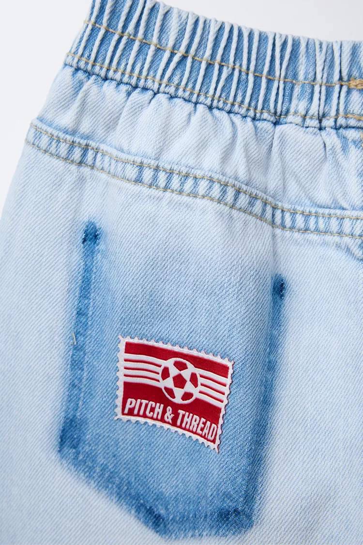 Boys’ Casual Light Blue Elastic Waist Jeans