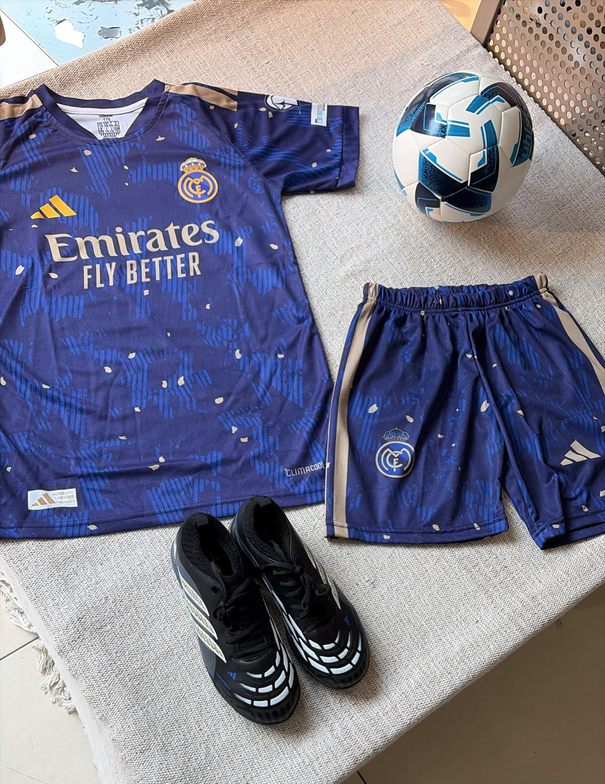 Navy Football Jersey & Shorts Set
