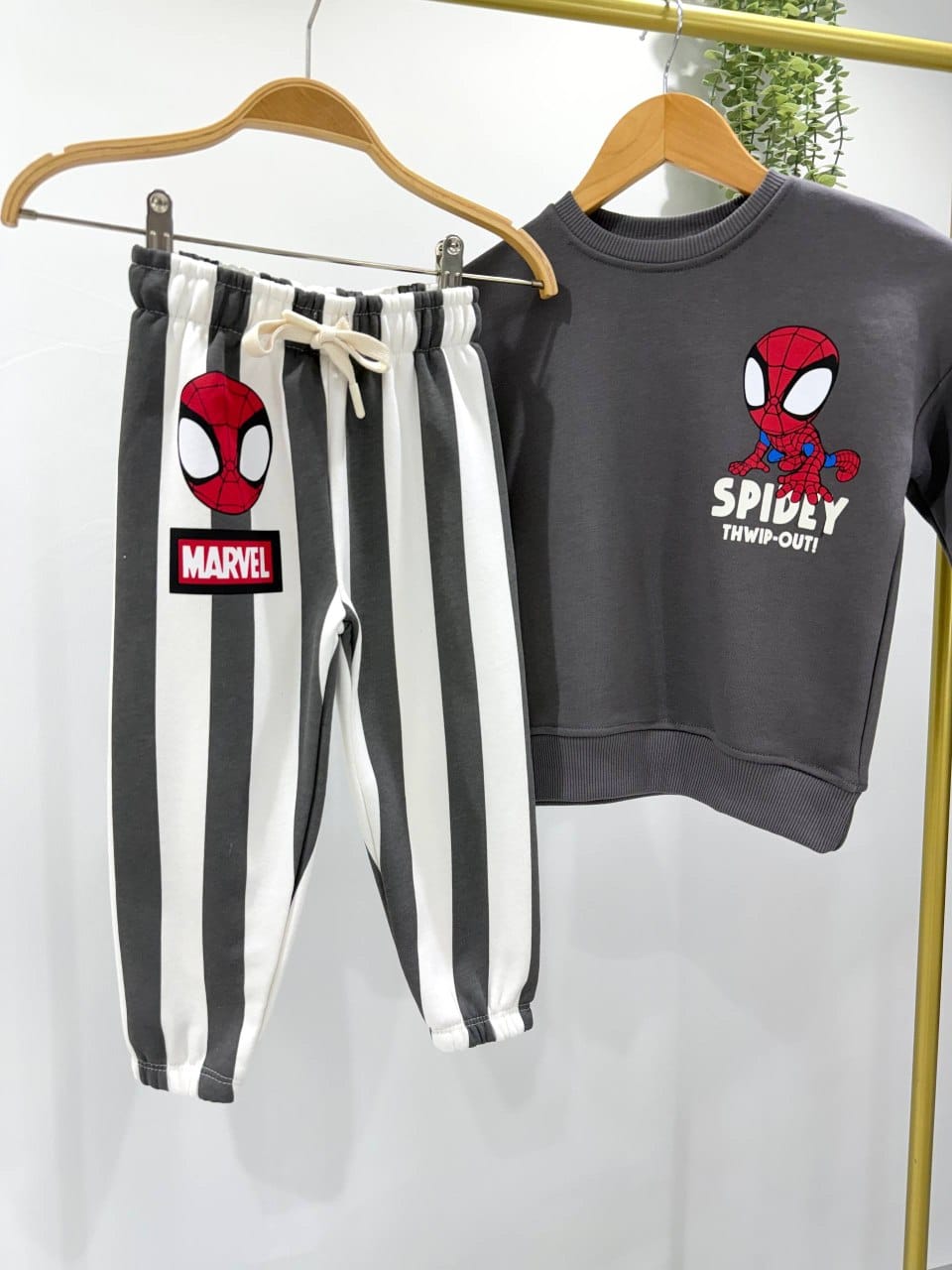 Boys' Spidey Sweatshirt & Striped Pants 2-Piece Set