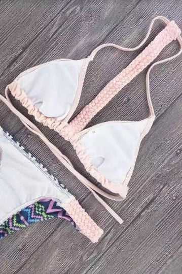 Push Up Padded Printed Braid Swim Suit image 1