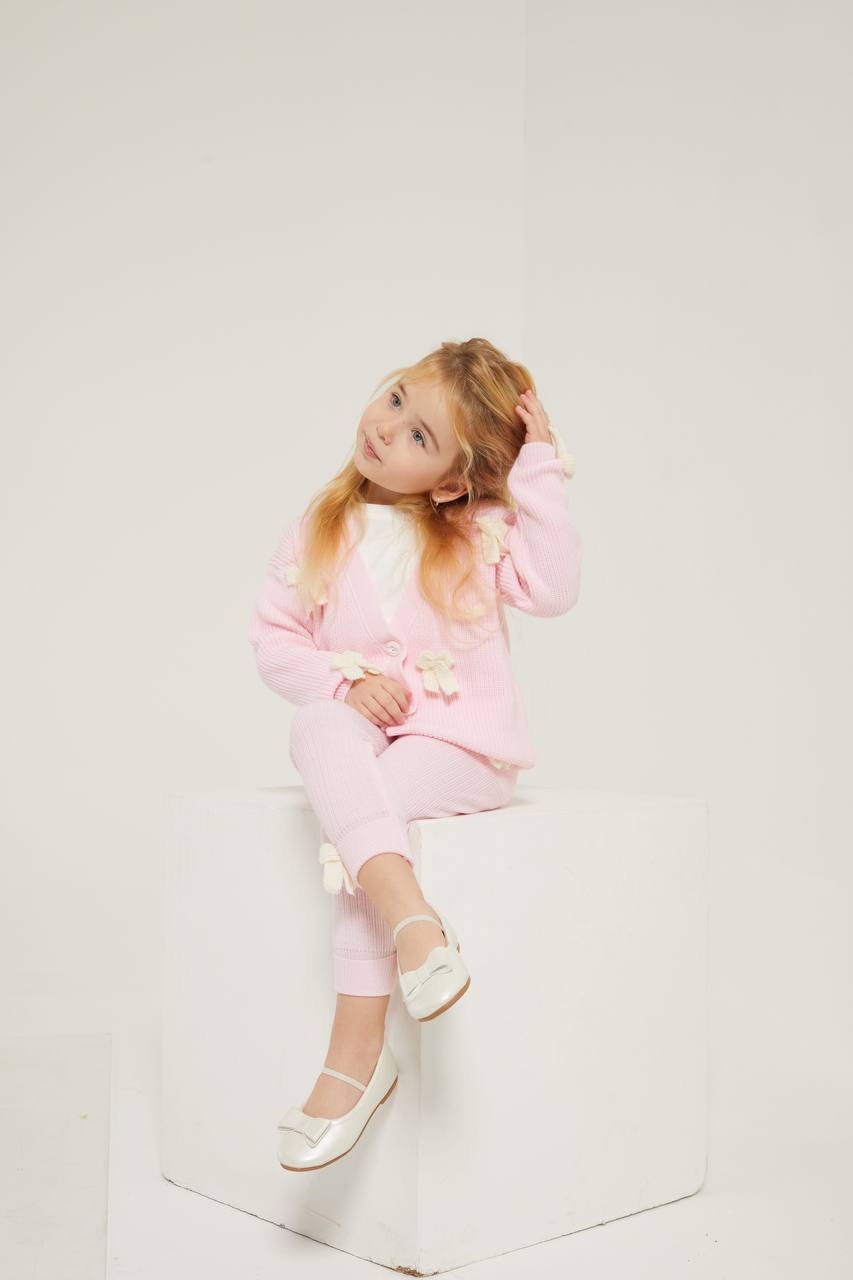 Girls Set 2 to 8 - Pink with bowties image 1