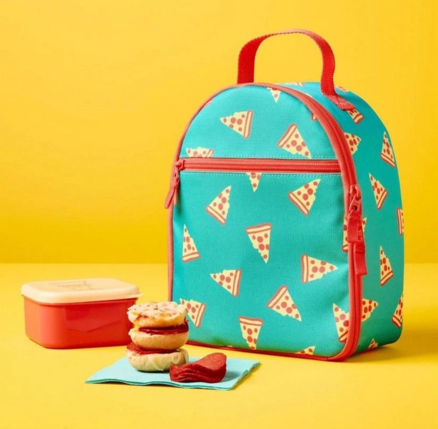 Cat & Jack Kids Pizza Slice Classic School Lunch Box image 1