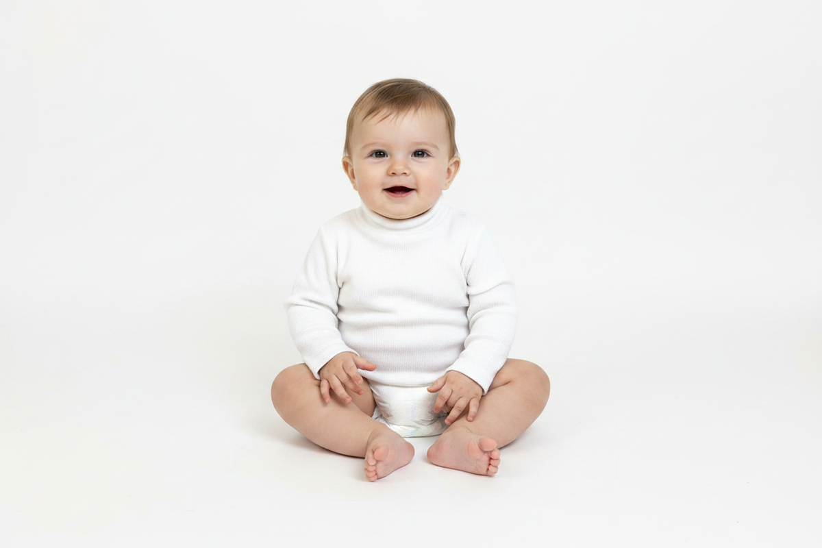 Baby Wool Ribbed Turtleneck Bodysuit