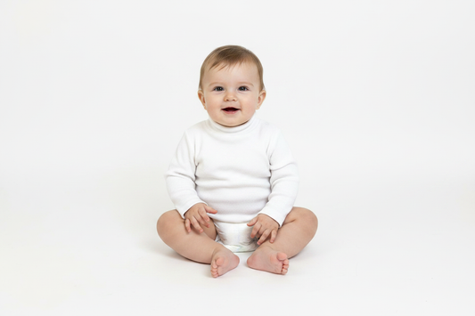 Baby Wool Ribbed Turtleneck Bodysuit