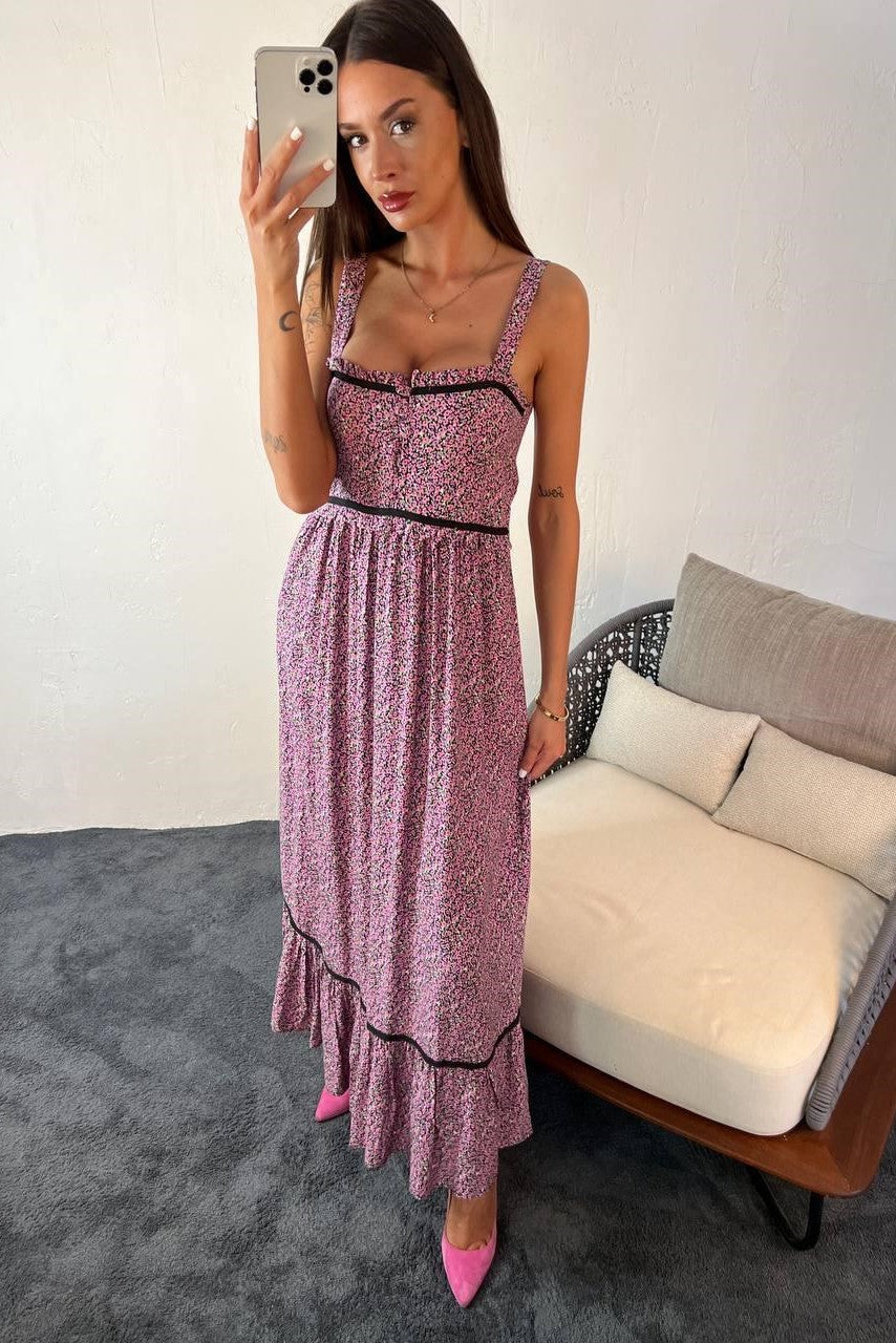 Maxi Boho Floral Printed Dress image 0
