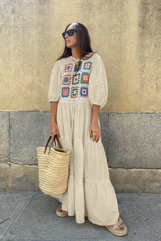Geometric Print Maxi Dress - Crochet image 0
