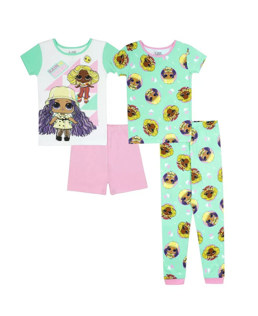 NEW W TAGS Lol Surprise! Little Girls Crewneck Pajamas Set, 4 Piece image 1