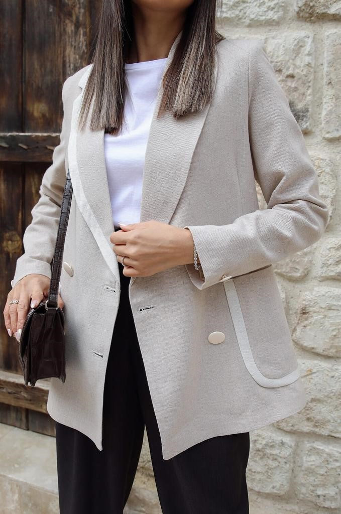 Collar Double Breasted Blazer image 0